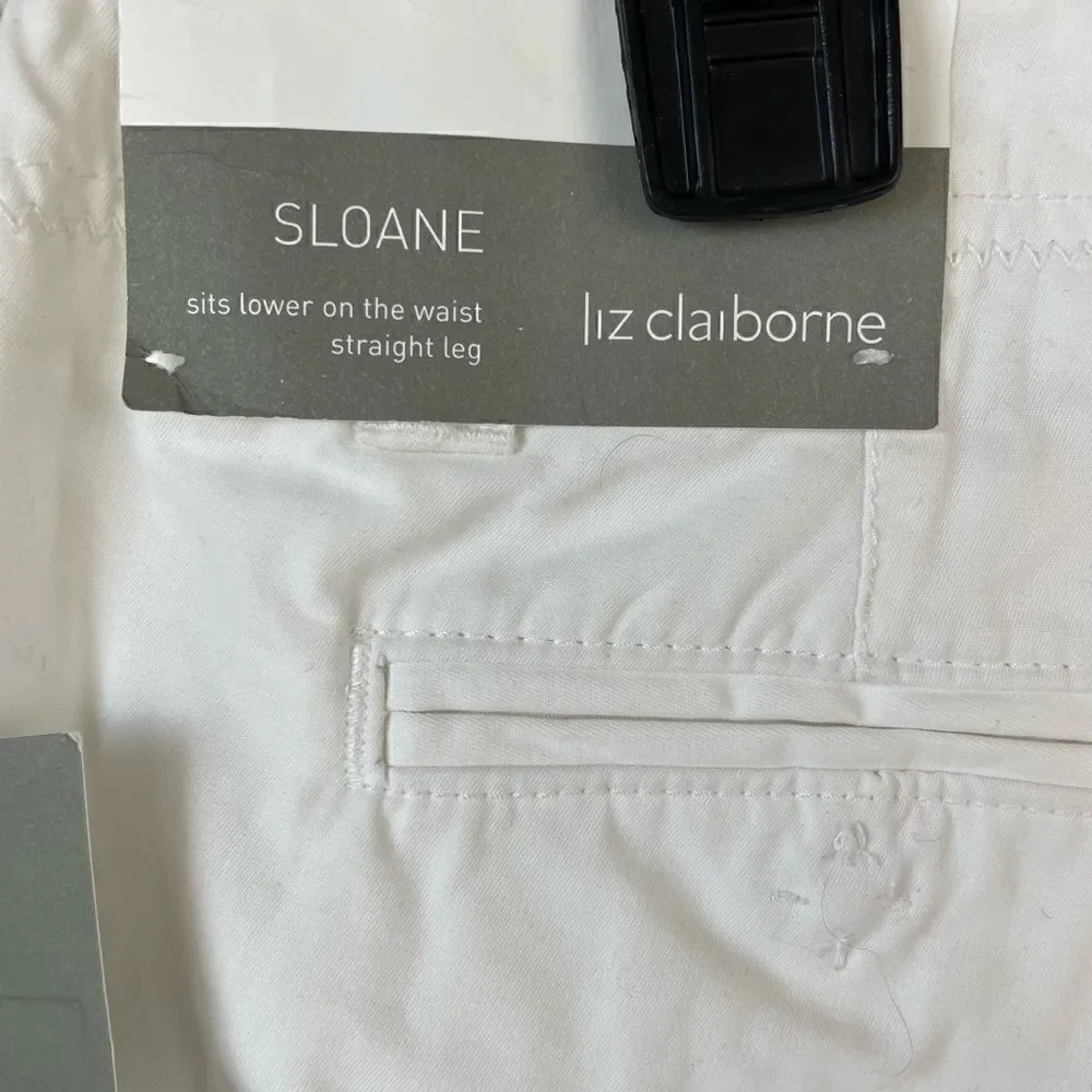 NWT Liz Claiborne White Sloan Pants Size 10 - Picture 9 of 10